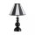 Tischlampe Zugschalter Stoff Schwarz Weiß E27 H:53 cm