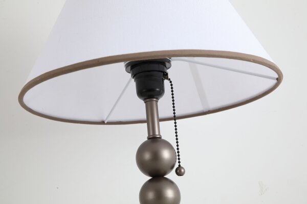 Tischlampe Metall Stoff Bronze E27 H:53 cm Zugschalter