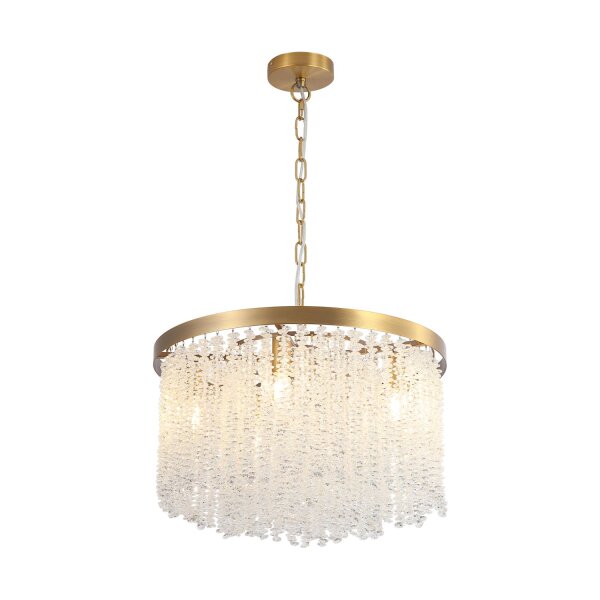Hängelampe Glas Metall Bronze E14 Ø50 cm 5-flammig klar