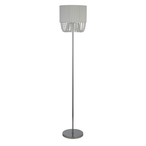 Stehleuchte Glas Metall Weiß Fußschalter E27 H:152 cm