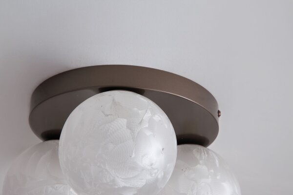 Deckenlampe Glas Metall Bronze Weiß G9 Ø30 cm 3-flammig