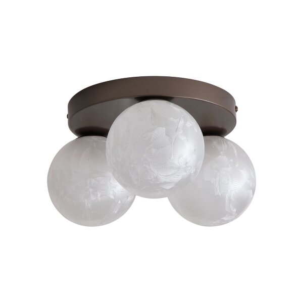 Deckenlampe Glas Metall Bronze Weiß G9 Ø30 cm 3-flammig