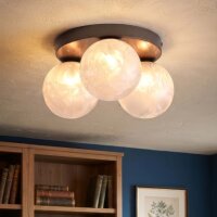 Deckenlampe Glas Metall Bronze Wei&szlig; G9 &Oslash;30 cm 3-flammig