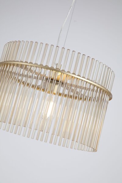 Hängelampe Glas Metall Gold Champagner E27 Ø40 cm