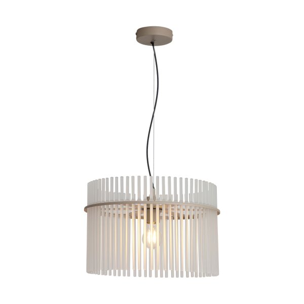 Pendelleuchte Glas Metall Sandfarben Weiß E27 Ø40 cm