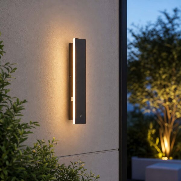 LED Außenleuchte Sensor 2700-4000K Sandschwarz IP65