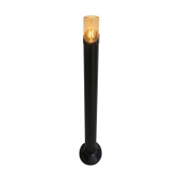 Sockelleuchte Glas Schwarz Bernstein E27 IP44 H:90 cm