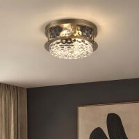 Deckenlampe Klarglas Messing Antik E27 IP44 &Oslash;35 cm rund