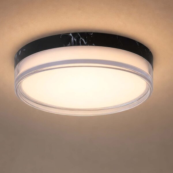 LED Deckenleuchte 2300-4000K Metall Schwarz IP65 Ø30 cm