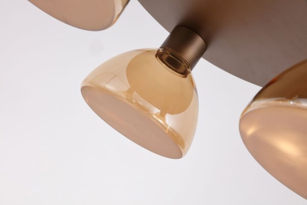 LED Deckenlampe 3000K Glas Bronze-Braun Bernstein