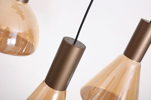 LED Pendelleuchte 3000K Bronze-Braun Bernstein L:80 cm