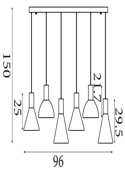 LED Pendelleuchte 3000K Bronze-Braun Bernstein L:80 cm
