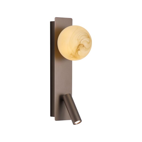 Wandleuchte schwenkbar Glas Bronze-Braun G9 LED H:30 cm