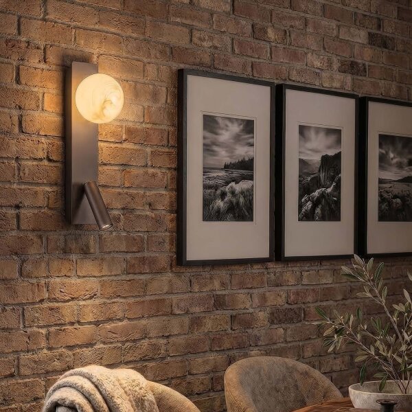 Wandleuchte schwenkbar Glas Bronze-Braun G9 LED H:30 cm