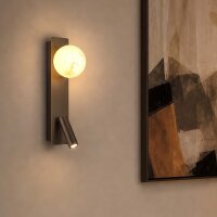 Wandleuchte schwenkbar Glas Bronze-Braun G9 LED H:30 cm