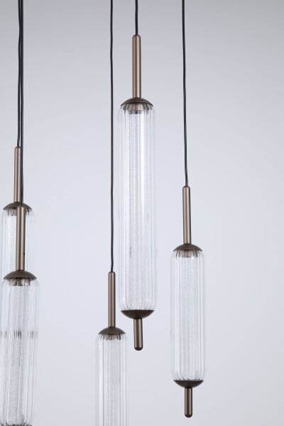 LED Hängelampe 3000K Glas Bronze-Braun Weiß Ø37 cm