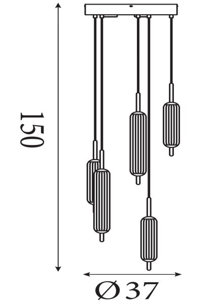 LED Hängelampe 3000K Glas Bronze-Braun Weiß Ø37 cm