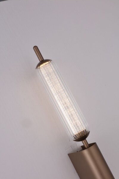 LED Wandlampe 3000K Glas Bronze-Braun Weiß H:54 cm