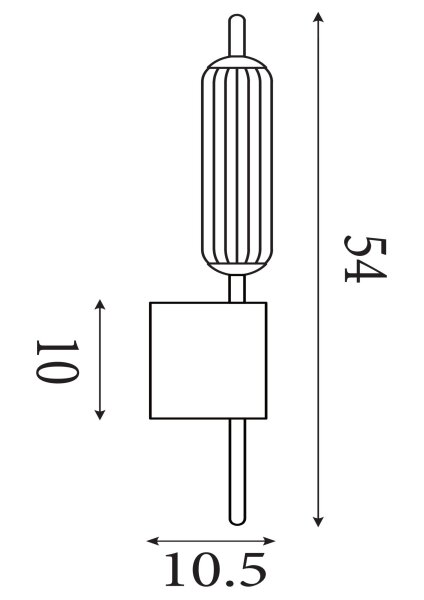 LED Wandlampe 3000K Glas Bronze-Braun Weiß H:54 cm