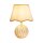Tischlampe Glas Stoff Messing Antik E14 Ø25 cm blendarm