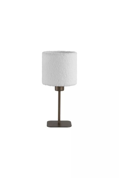 Tischleuchte Kaschmir Bronze-Braun Weiß E27 H:35 cm