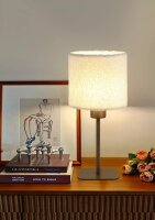 Tischleuchte Kaschmir Bronze-Braun Wei&szlig; E27 H:35 cm