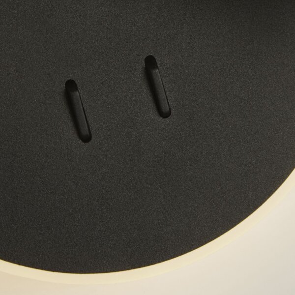 LED Wandleuchte Schalter 3000K Sandschwarz H:14,5 cm