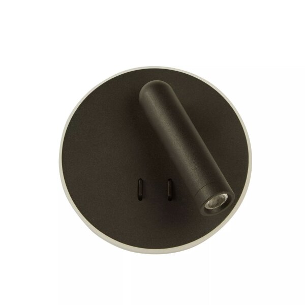 LED Wandleuchte Schalter 3000K Sandschwarz H:14,5 cm