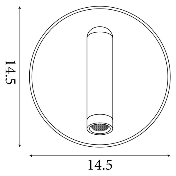 LED Wandleuchte Schalter 3000K Sandschwarz H:14,5 cm
