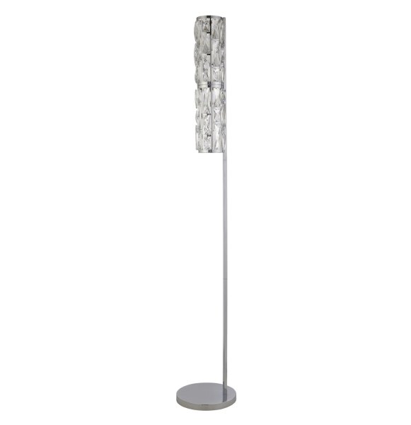 LED Stehleuchte Fußschalter 3000K Metall Chrom wohnlich