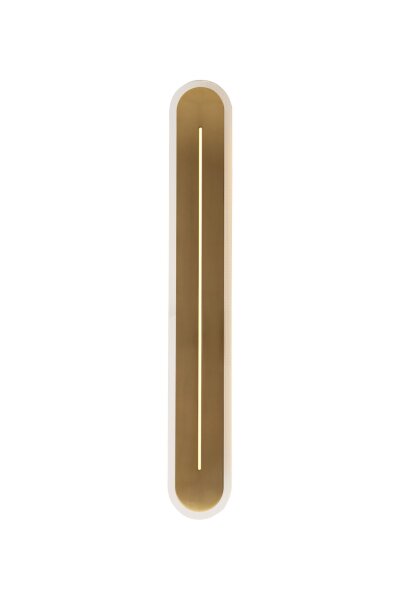 LED Wandleuchte 3000K Metall Messing IP44 H:59 cm oval