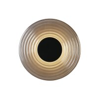 LED Wandlampe 3000K Metall Rauchglas Schwarz H:30 cm