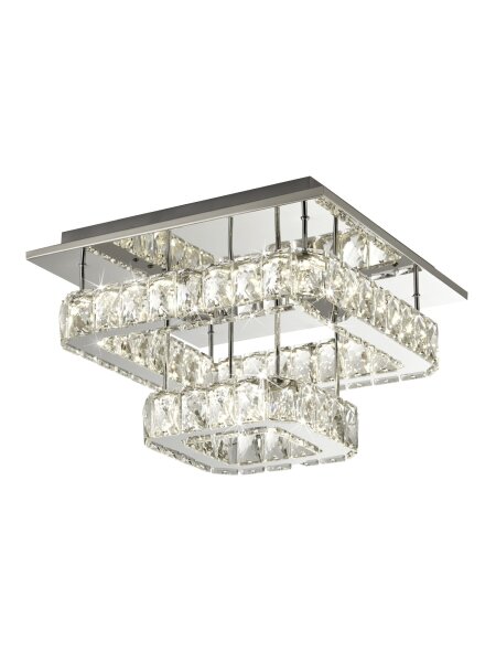 LED Deckenlampe 4000K Aluminium Glas Chrom H:22,5 cm