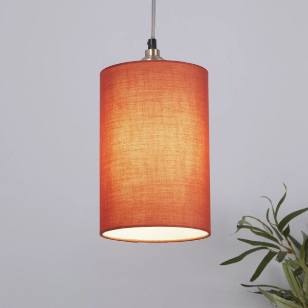Lampenschirm Baumwolle Terrakotta E14 E27 H:24 cm Loft