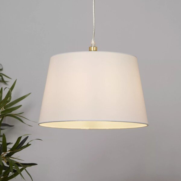 Lampenschirm Baumwolle Weiß E14 E27 Ø30 cm Loft konisch
