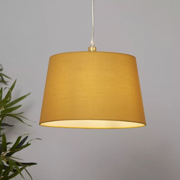 Lampenschirm Baumwolle Ocker E14 E27 Ø30 cm Loft