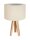 Tischleuchte Retro Holzlampe Creme Silber H:46cm