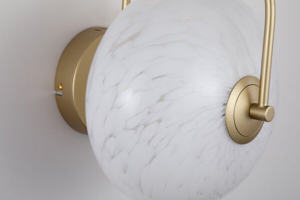 LED Wandleuchte 3000K Glas Metall Gold H:32 cm Konfetti