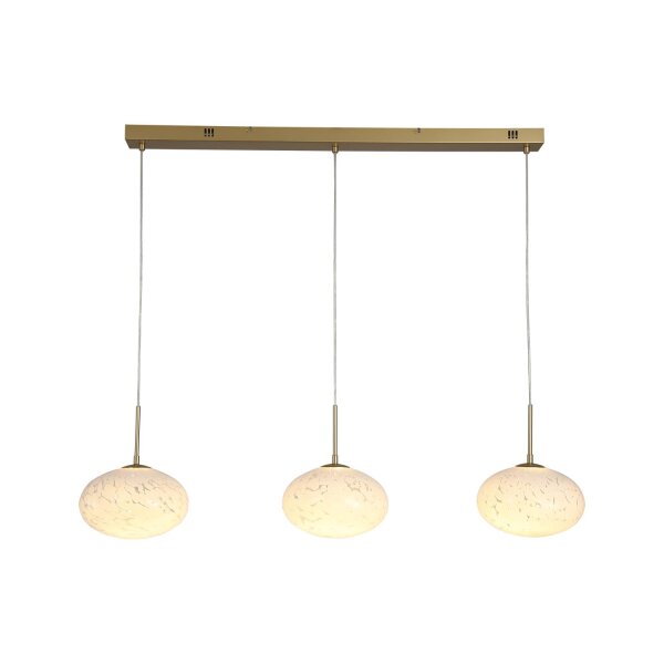 LED Pendelleuchte 3000K Glas Metall Gold L:115 cm Kugel