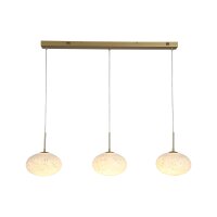 LED Pendelleuchte 3000K Glas Metall Gold L:115 cm Kugel