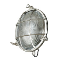 Wandlampe Außen Nickel Echt-Messing rund...