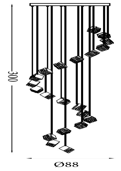 LED Hängelampe 3000K Metall Messing Ø88 cm 20-flammig