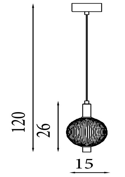 LED Hängelampe 3000K Glas Metall Messing Ø15 cm Modern