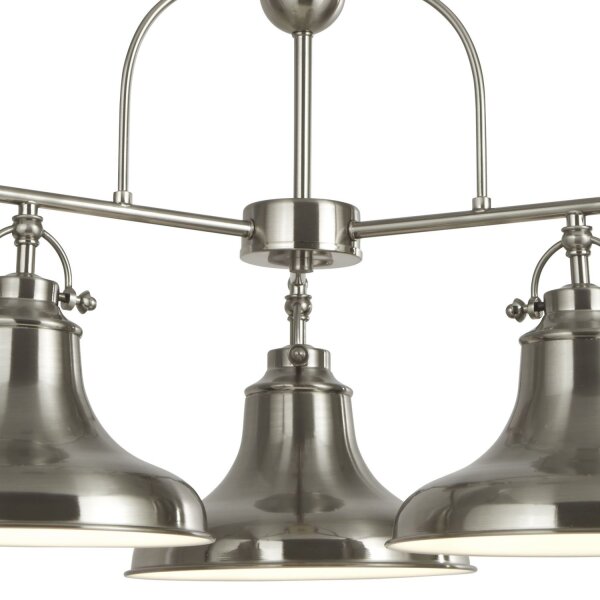 Hängelampe Metall Silber Weiß E27 L:63 cm Industrial