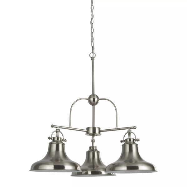 Hängelampe Metall Silber Weiß E27 L:63 cm Industrial