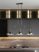Pendelleuchte Metall Silber Wei&szlig; E27 L:96 cm Industrial