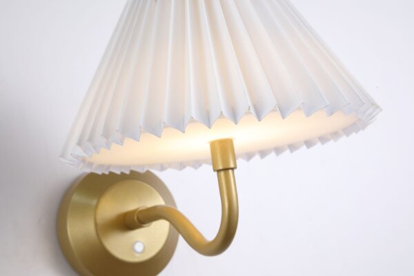 LED Wandlampe Akku 3000K Metall Gold Weiß T:24,5 cm
