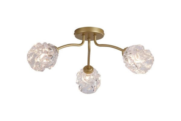 Deckenleuchte Metall Klarglas Gold G9 Ø50 cm 3-flammig