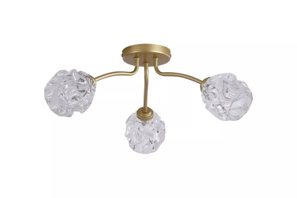 Deckenleuchte Metall Klarglas Gold G9 Ø50 cm 3-flammig