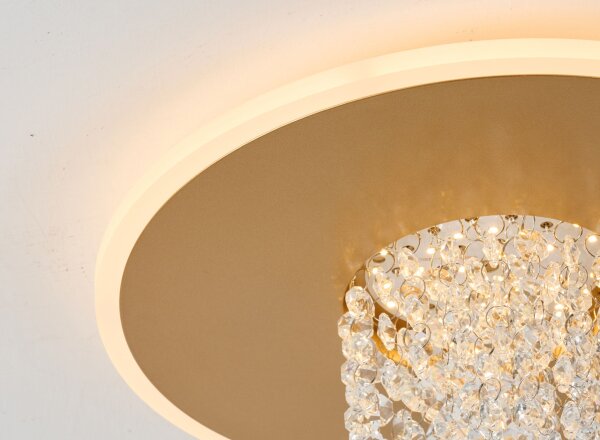 LED Deckenleuchte 3000K Metall Gold H:15 cm Lichtring